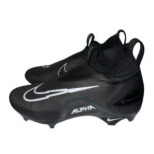 Nike Alpha Manace Elite 3 Black White Iron Gray FOOTBALL Sz 9.5